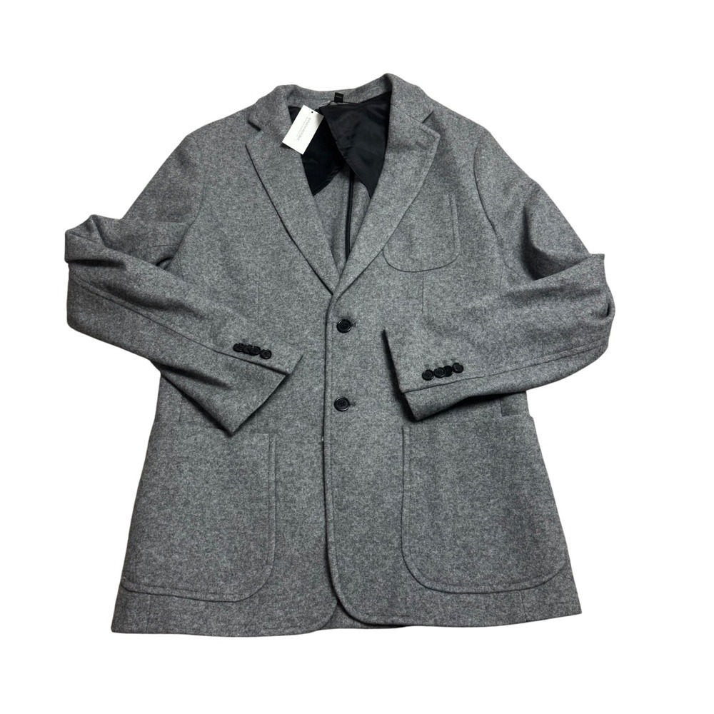 Banana‎ Republic Mario Bellucci Wool Gray Blazer Jacket Mens 40L Long NEW